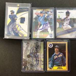 lot 235 image: Five Kansas City Royals Signed Baseball Cards - In Person Signed at Stadium - Cam Gallagher, Dale Sveum, Aldelberto Mondesi, Kelvin Gutierrez, Brad Keller