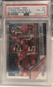 lot 248 image: Professionally Graded PSA 8 2020 Panini Prizm Patrick Mahomes Go Hard or Go Home Insert Kansas City Chiefs