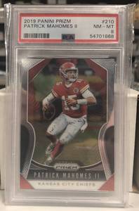 lot 251 image: Professionally Graded PSA Near Mint - Mint 8 2019 Panini Prizm Patrick Mahomes Football Card - Kansas City Chiefs