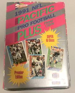 lot 275 image: 1991 Pacific Football Cards  with 36 Factory Sealed Foil Packs
