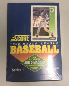 lot 277 image: 1992 Score Baseball Card 36 Pack Factory Sealed Wax Box