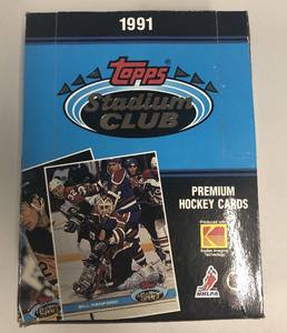 lot 278 image: 1991 Topps Stadium Club Hockey First Year Wax Box with 36 Factory Sealed Hockey Trading Card Packs