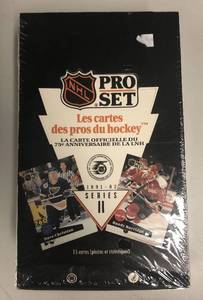 lot 281 image: Factory Sealed 1991-92 Pro Set Hockey Wax Box - Series II