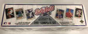 lot 288 image: Complete 1991 Upper Deck 800 Baseball Trading Cards including Rookie of Chipper Jones