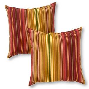 lot 6478 image: Kinnabari Stripe Outdoor Accent Pillows (SET OF 2)