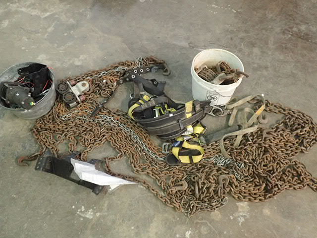 lot 272 image: Lot of Chains, Winch, Safety Gear and MORE