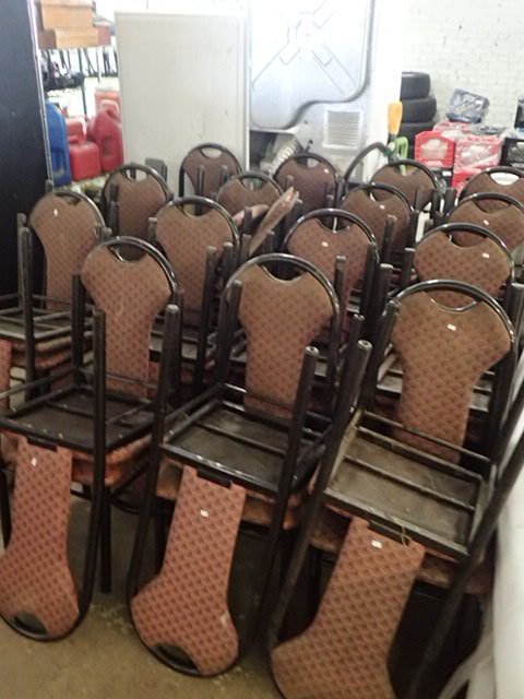 lot 275 image: (30) Steel Framed Asian Themed Chairs