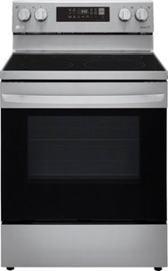 lot 6835 image: LG - 6.3 Cu. Ft. Freestanding Single Electric Convection Range with Air Fry and WideView Window - Stainless steel