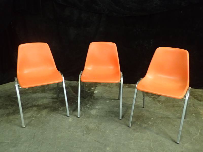 Orange Classic Samsonite Plastic Chairs 