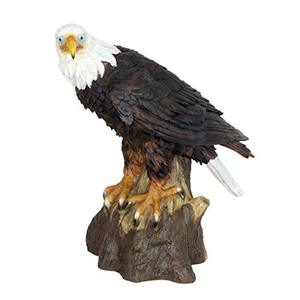 lot 75750 image: Exhart Bald Eagle Garden Statue -Hand-Painted Bald Eagle Resin Statue, Majestic America D�cor IndoorOutdoor USA Decor for Office, Patio, Yard and Garden, 18�� Eagle Statue