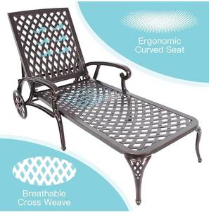 lot 75751 image: Homefun Aluminum Reclining Outdoor Chair