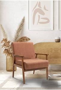lot 75753 image: Merakii Vegan Leather Solid Wood Armchair