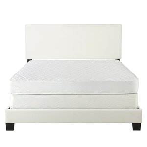 lot 75759 image: Queen Size Sleep Sync Zander Faux Leather Upholstered Bed Frame Retail$249.99