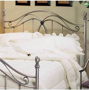 lot 75762 image: MILANO QUEEN METAL HEADBOARD OR FOOTBOARD (ANTIQUE PEWTER)