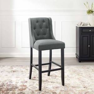 lot 75766 image: Baronet Tufted Button Upholstered Fabric Bar Stool in Gray