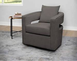 lot 75774 image: Abbyson Vivi Fabric Swivel Accent Chair