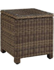lot 75775 image: CO7219-WB Outdoor Wicker End Table Weathered Brown