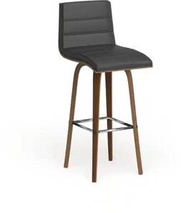 lot 75814 image: Carson Carrington Skara 26-inch Swivel Counter Height Barstool in Walnut Wood Finish with PU Upholstery Retail$129.99