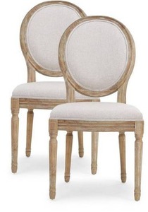 lot 75820 image: Pair of Phinnaeus French Country Fabric Dining Chairs by Christopher Knight Home Retail$389.99