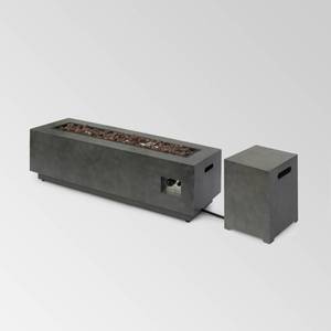 lot 75828 image: Wellington Outdoor Iron Rectangular Fire Pit with Tank Holder by Christopher Knight Home Retail$511.00