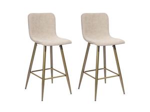 lot 75842 image: Furniture R Mid-Century Modern Fabric Upholstered Bar Stool (Set of 2)