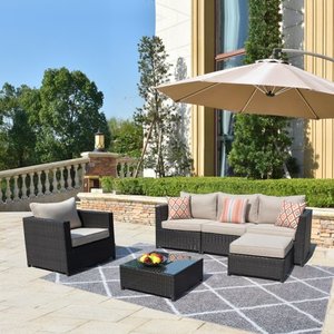 lot 1000 image: Kegashka 6-piece Brown Wicker Sectional Set by Havenside Home