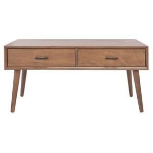lot 50145 image: Mozart Mid-Century 2 Drawers Coffee Table Brown - Safavieh