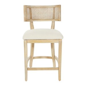lot 50170 image: OSP Home Furnishings - Alaina 26 Counter Stool in Fabric with Coastal Wash - Linen