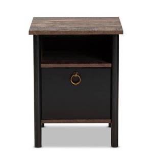 lot 50190 image: Vaughan Two-Tone Rustic Finished Wood Nightstand Walnut - Baxton Studio