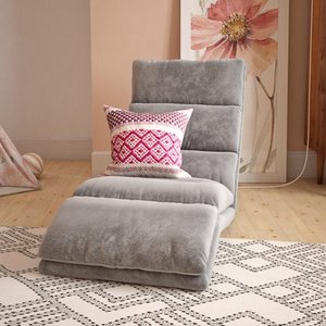 lot 50297 image: DHP Beverly Wave AdjustableMemory Foam Lounger, Grey Microfiber