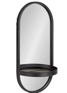 lot 50152 image: UNIEKS ITEM# 218875 Estero Tall Panel Mirror w Shelf Blk-1
