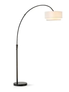 lot 50177 image: Carson Carrington Flam 81-inch Arch Floor Lamp- Retail$236.99 , W LAMP SHADE-WHITE