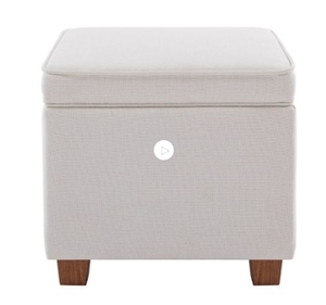 lot 50283 image: WOVENBYRD SQUARE STORAGE OTTOMAN WITH PIPING AND LIFT OFF LID - CERAM