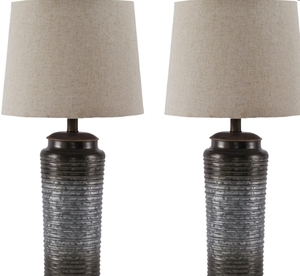 lot 50285 image: SIGNATURE DESIGN 2 LAMPS , 2 LAMPS SHADE