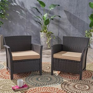 lot 50332 image: St. Lucia Outdoor Wicker Club Chairs (Set of 2)by Christopher Knight Home- Retail$320.81