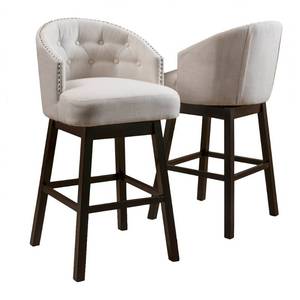 lot 50343 image: Ogden 35-inch Fabric Swivel Backed Barstool (Set of 2) by Christopher Knight Home Retail$238.99