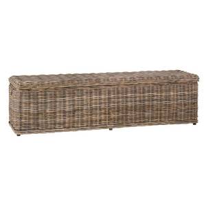 lot 50349 image: Safavieh Caius Bohemian Nautical Wicker Bench with Storage
