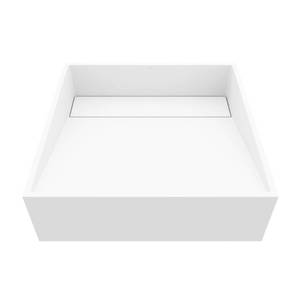 lot 50377 image: VIGO Matte Stone Starr Composite Square Vessel Bathroom Sink in White