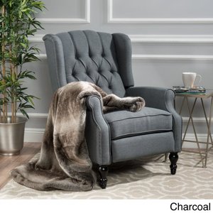 lot 50385 image: Christopher Knight Home Walter Light Beige Fabric Recliner Club Chair Retail$394.49
