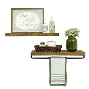 lot 50396 image: Del Hutson Designs True Floating Shelf and Towel Rack