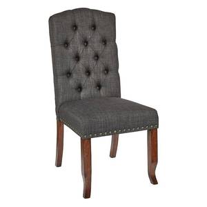 lot 67199 image: OSP Home Furnishings Jessica Tufted Dining Chair in Charcoal Fabric