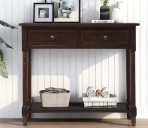 lot 50345 image: Cathy Retro Console Table with Two Drawe