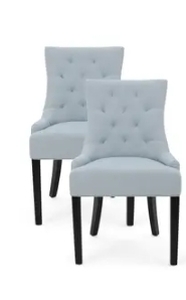 lot 67181 image: Pair of Hayden Tufted Fabric Dining Chairs by Christopher Knight Home