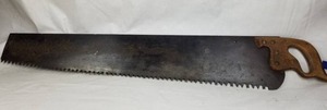 lot 4312 image: HUGE Vintage Saw with Wooden Handle