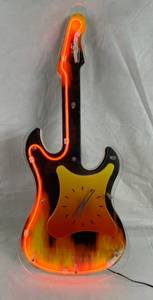 lot 4094 image: Sweet NEON Guitar Clock - WOW