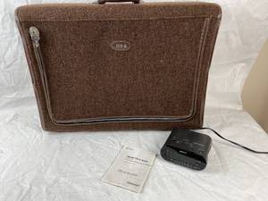 lot 4098 image: Vintage Suitcase and SONY Clock Radio