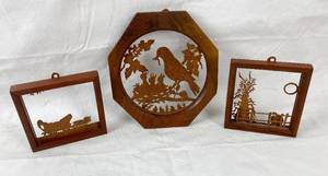 lot 4102 image: Lot of 3 Vintage MARLOW Woodcuts from Americus, Kansas - Awesome Designs