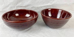 lot 4103 image: Lot of 2 Pieces of MAR CREST STONE WARE - Oven Proof - Made in USA - Collectible Brown Wow