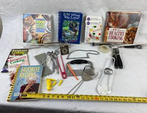 lot 4122 image: Cookbooks and Kitchen Utensils