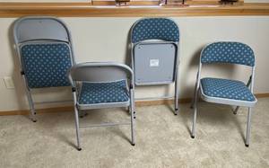 lot 4127 image: Set of Four Folding Padded Event Chairs - Very Nice - Super Clean - See Pictures